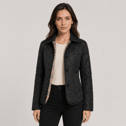 Quilted Button Front Collar Jacket