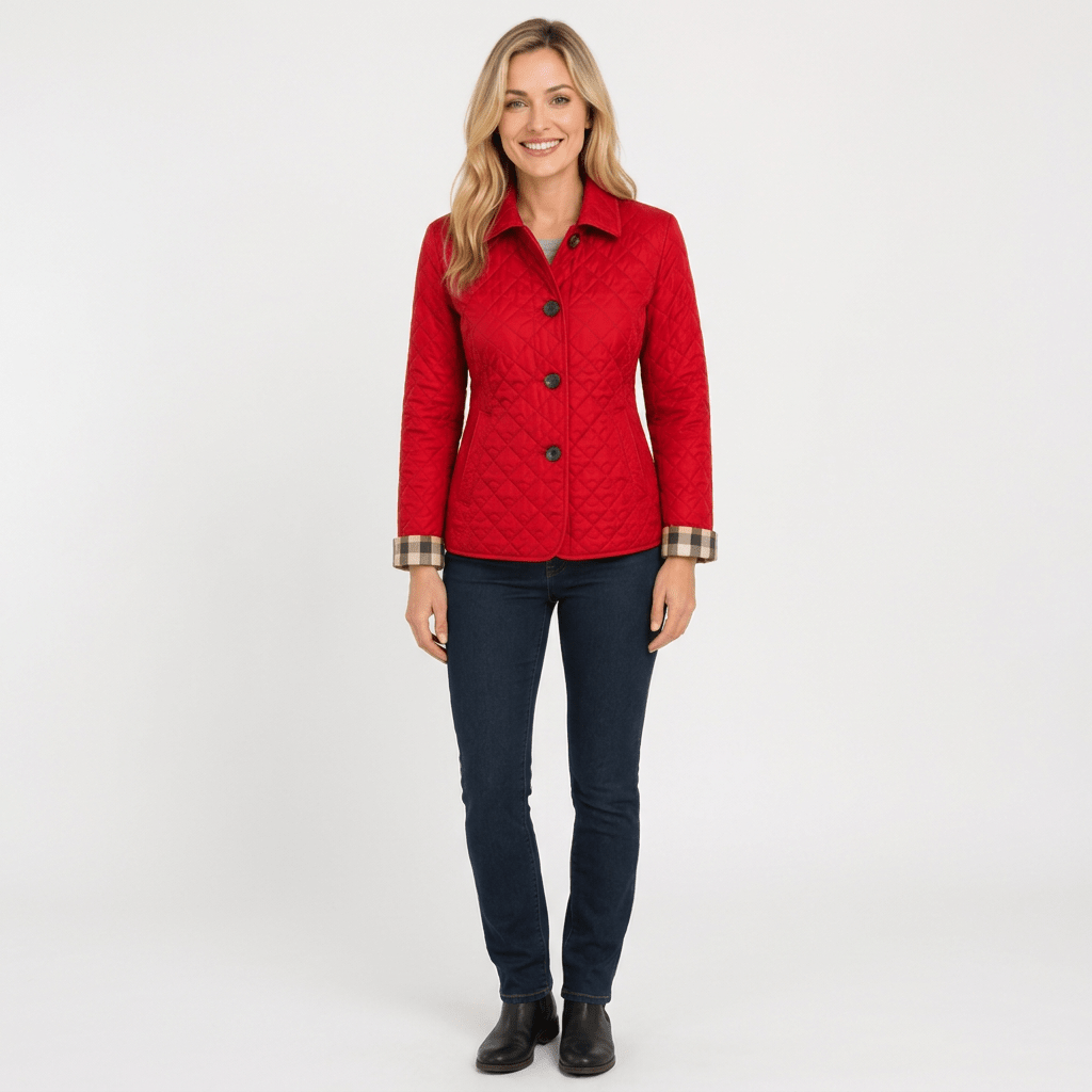 Quilted Button Front Collar Jacket