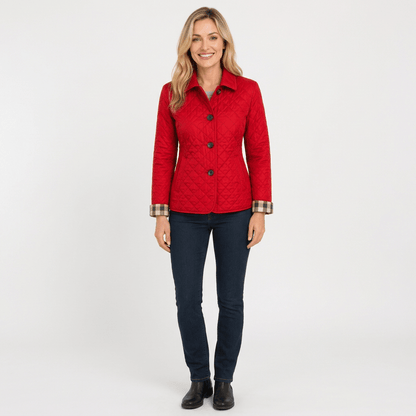 Quilted Button Front Collar Jacket