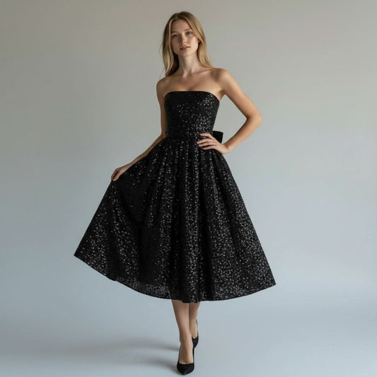 Sadie | Vestido midi sin mangas con lentejuelas para mujer