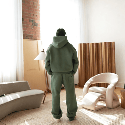 Relaxed Knit Hoodie And Jogger Tracksuit