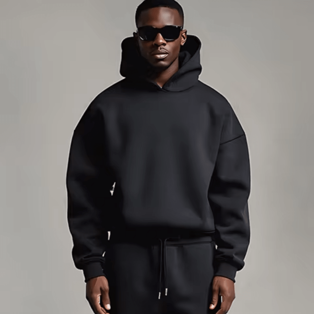 Relaxed Knit Hoodie And Jogger Tracksuit