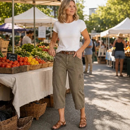 Everyday Cargo Capris with Deep Utility Pockets