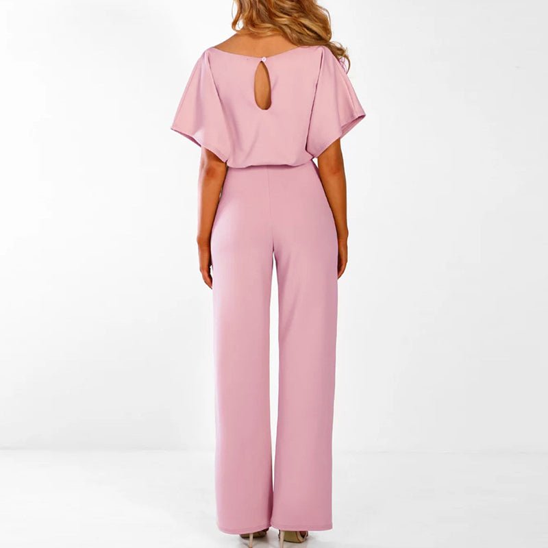 Elegant Belted Wide Leg Jumpsuit
