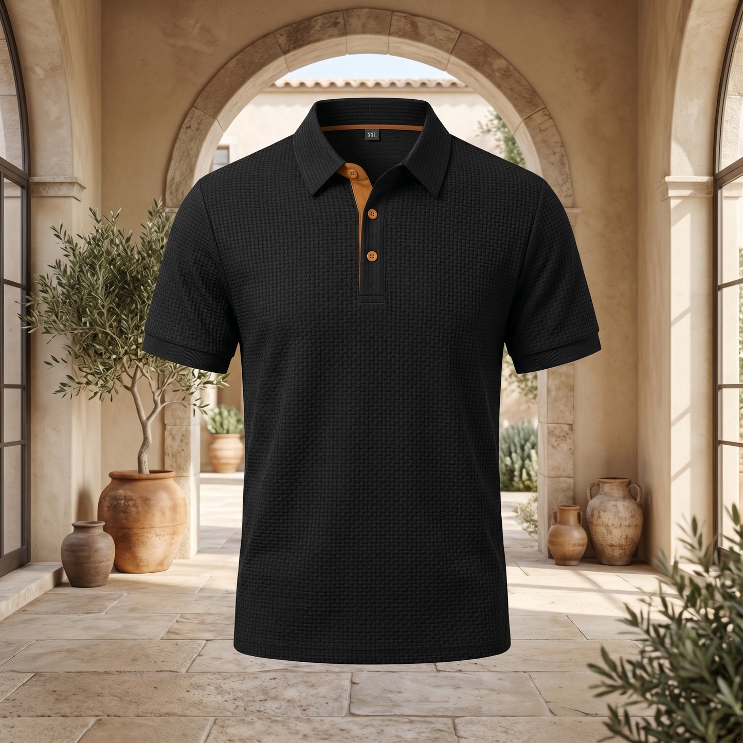 Coastal Knit Texture Polo Shirt