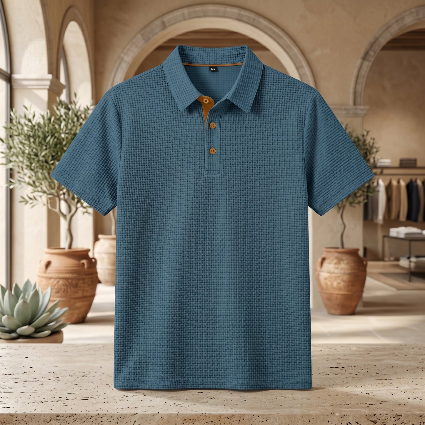Coastal Knit Texture Polo Shirt