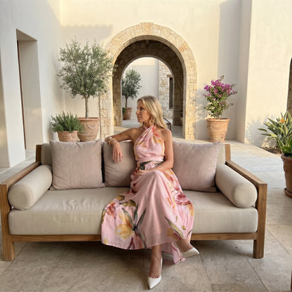Sunset Grace Halter Maxi Dress