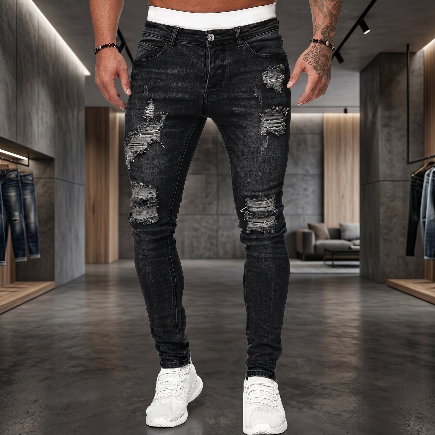 Urban Edge Distressed Skinny Jeans