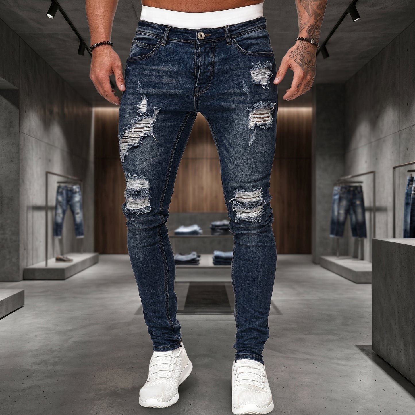 Urban Edge Distressed Skinny Jeans