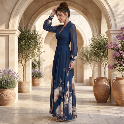 Celestial Grace Pleated Maxi Dress