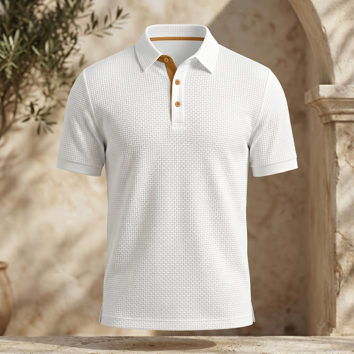Coastal Knit Texture Polo Shirt