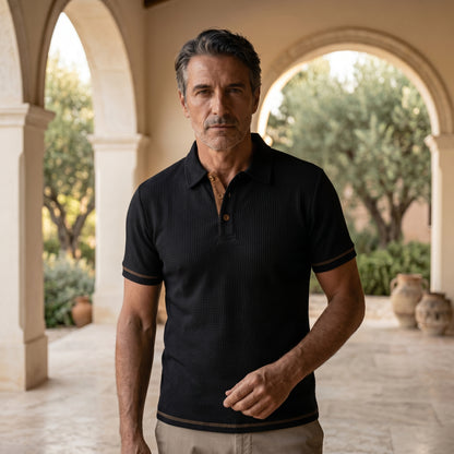 Coastal Knit Texture Polo Shirt