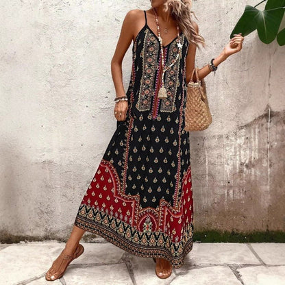 Vestido maxi relajado de cebra