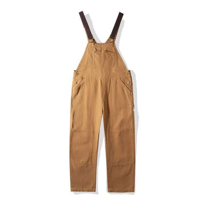 Camel Straight-Leg Bib Overalls for Women