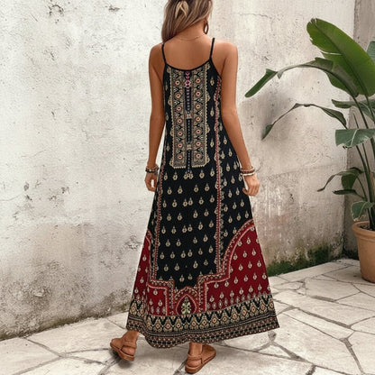 Vestido maxi relajado de cebra