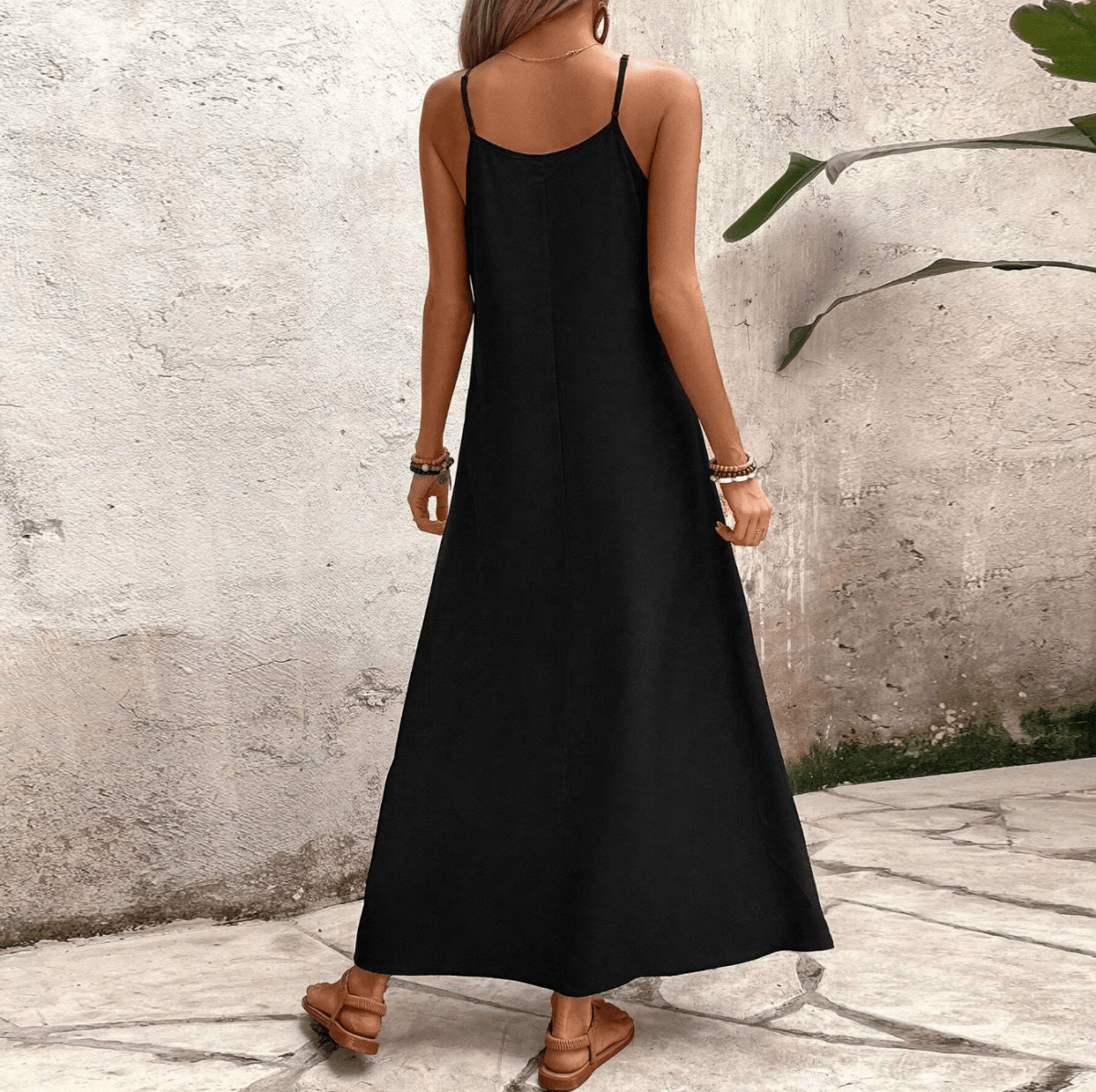 Vestido maxi relajado de cebra