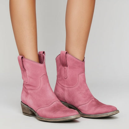 Western Leather Ankle Boots