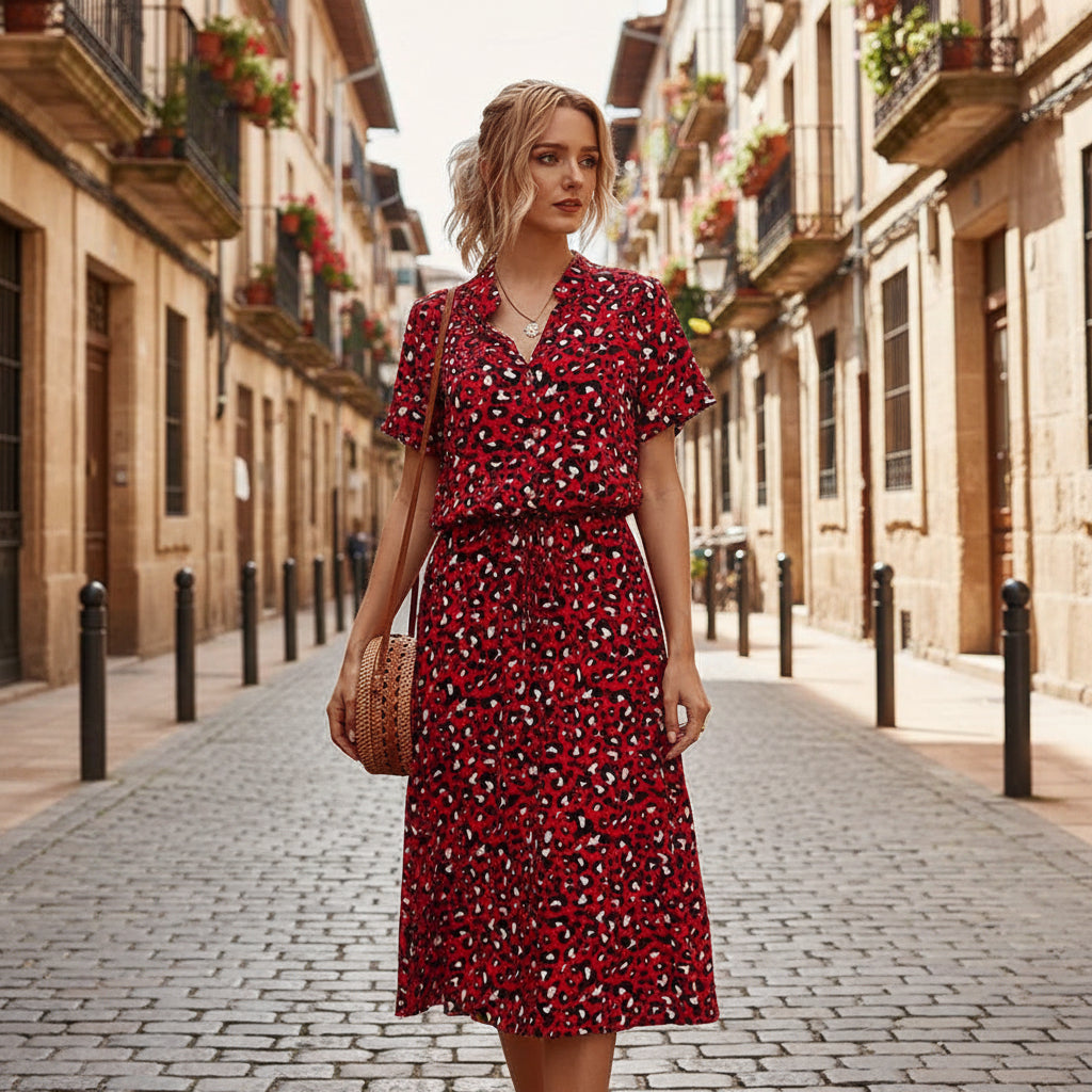 Summer Print Midi Dress