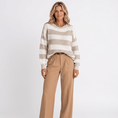 Striped Relaxed Fit Knit Sweater