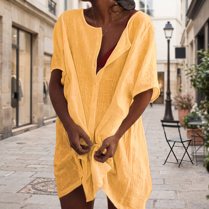 Elegant V-Neck Beach Cover-Up