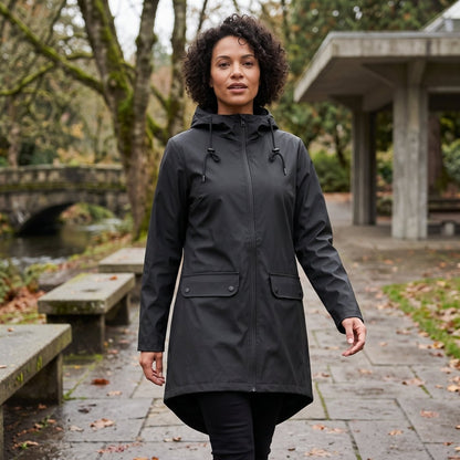 Hooded Longline Zip Utility Coat