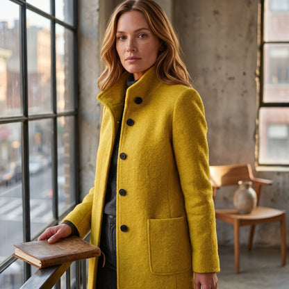 Classic Button Front Longline Collared Coat