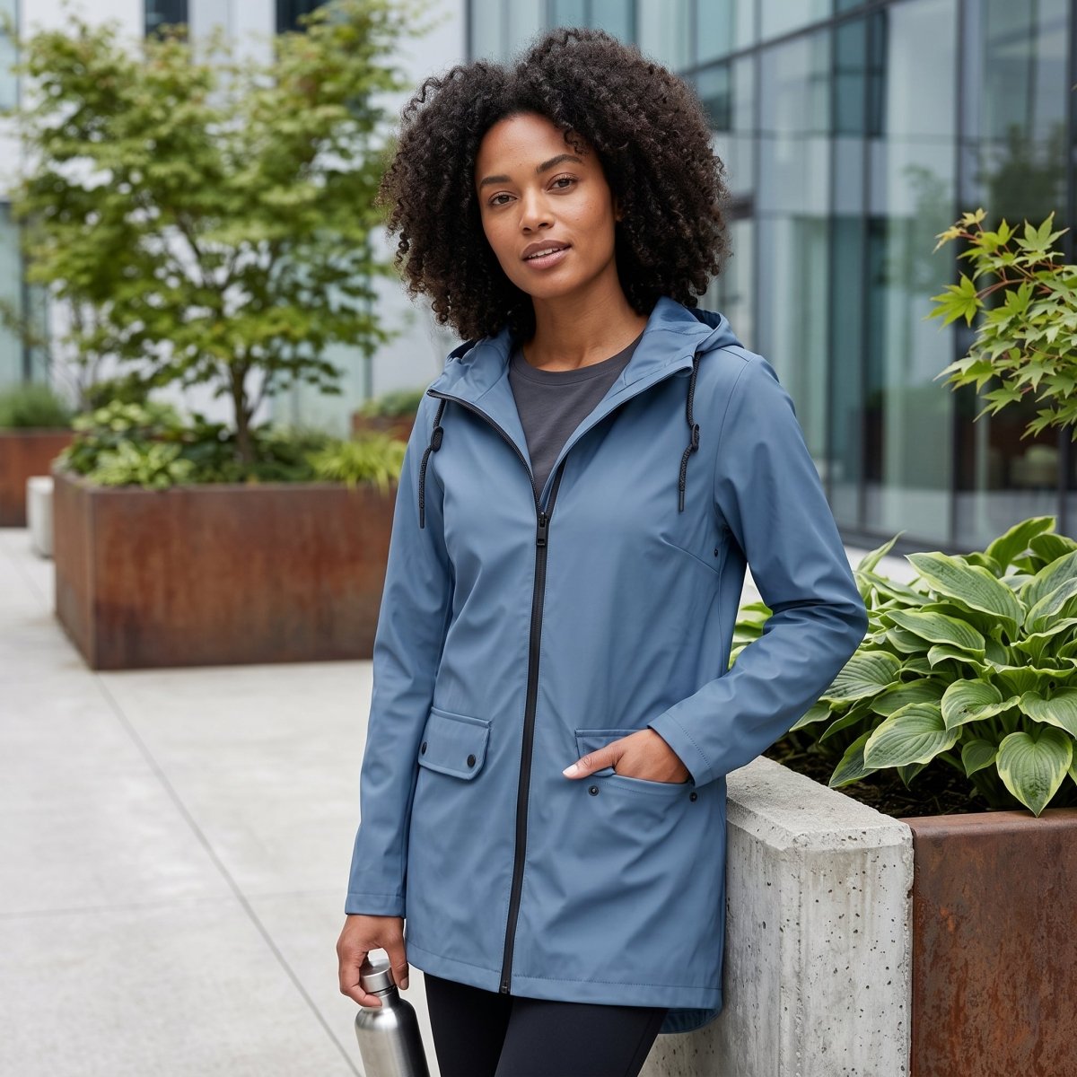 Hooded Longline Zip Utility Coat