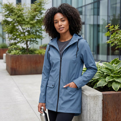 Hooded Longline Zip Utility Coat