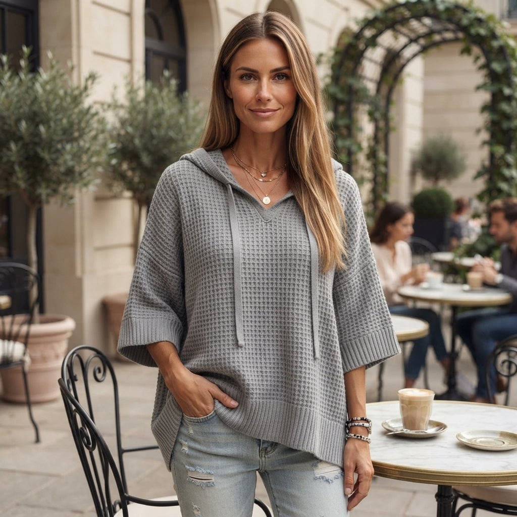 Relaxed Hooded Dolman Sleeve Pullover