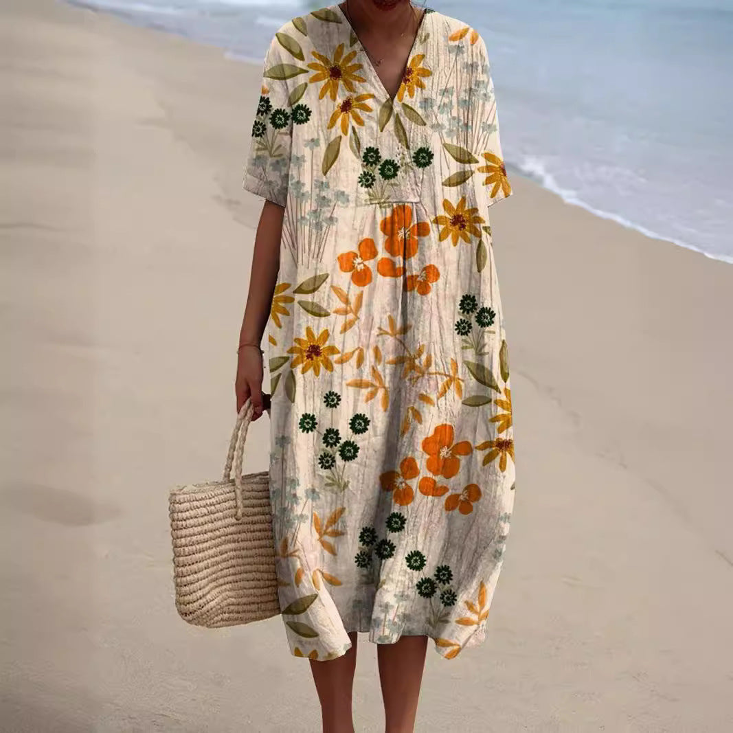 Floral V-Neck Maxi Dress