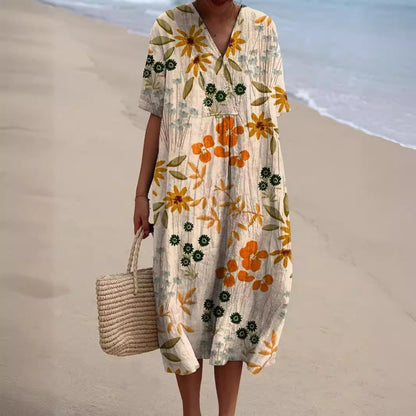 Floral V-Neck Maxi Dress