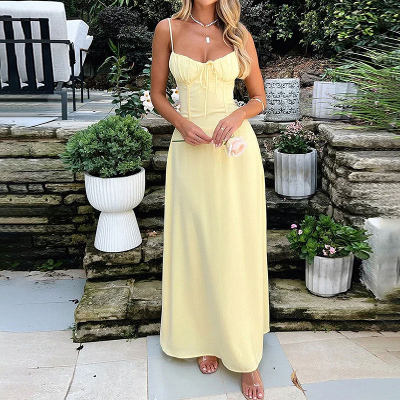Sleeveless Ruched Maxi Dress