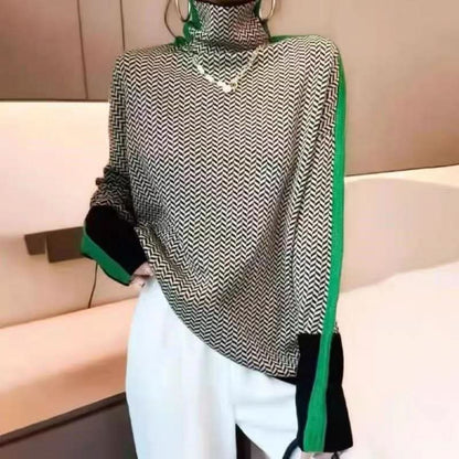 Suéter de cuello alto para mujer, cálido y tipo pulóver, para ir al trabajo