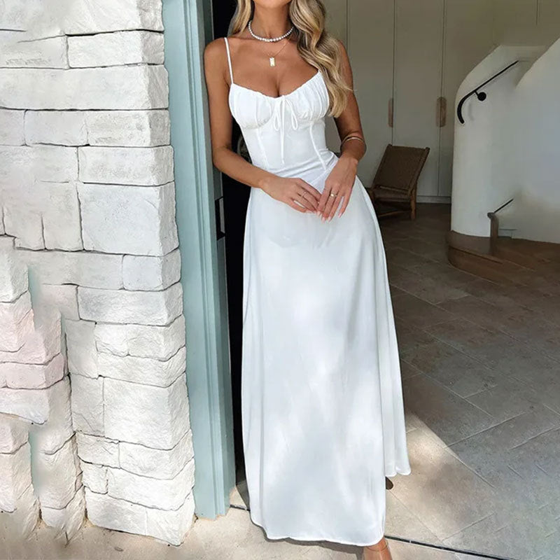 Sleeveless Ruched Maxi Dress