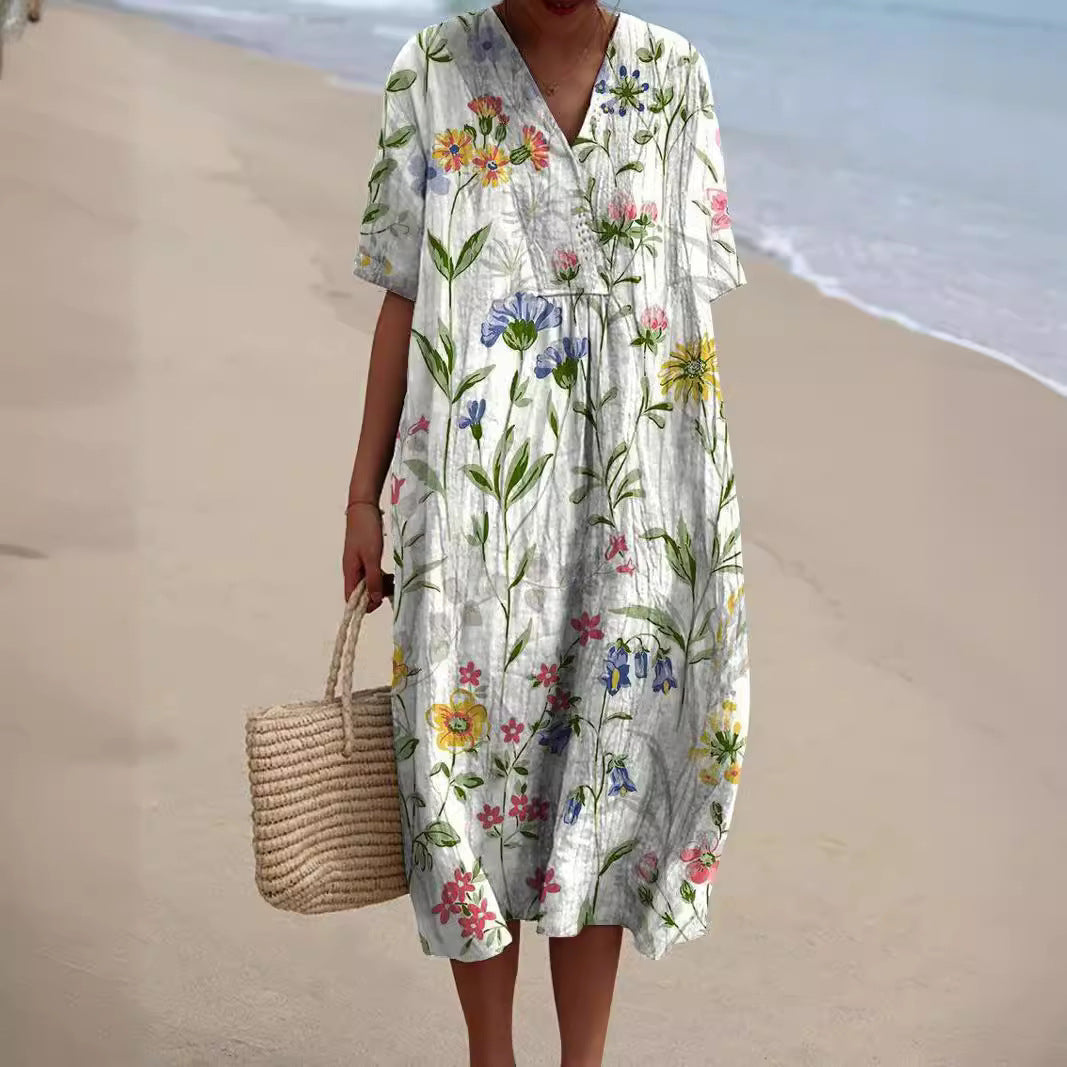 Floral V-Neck Maxi Dress
