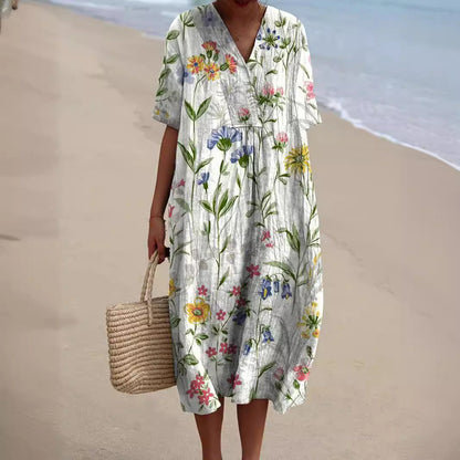 Floral V-Neck Maxi Dress