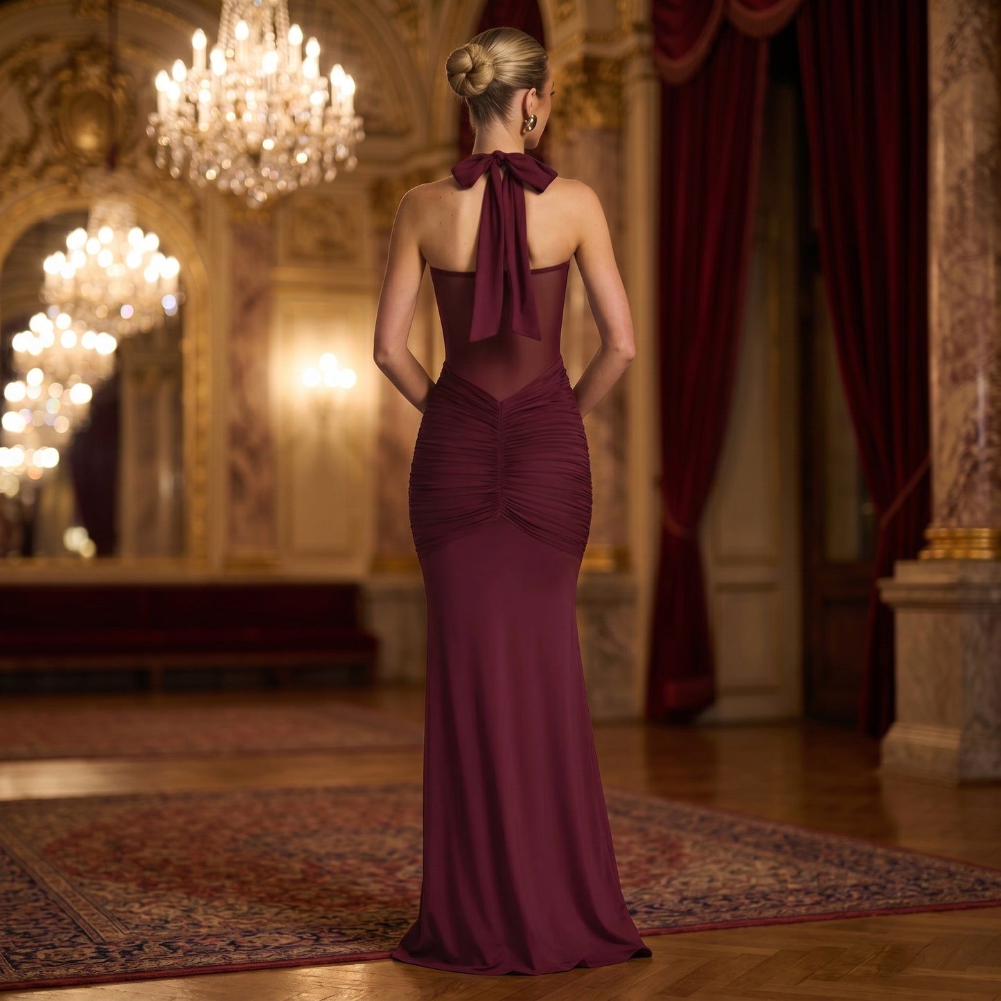 Elegant Hourglass Evening Maxi Dress