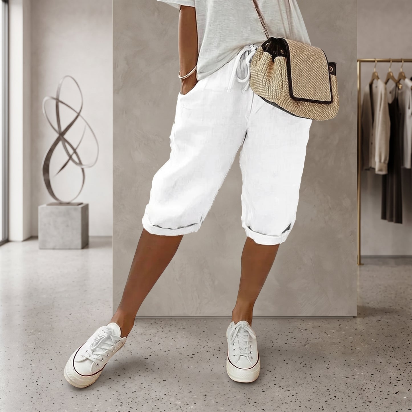 Pantalones casuales Capri para comodidad diaria
