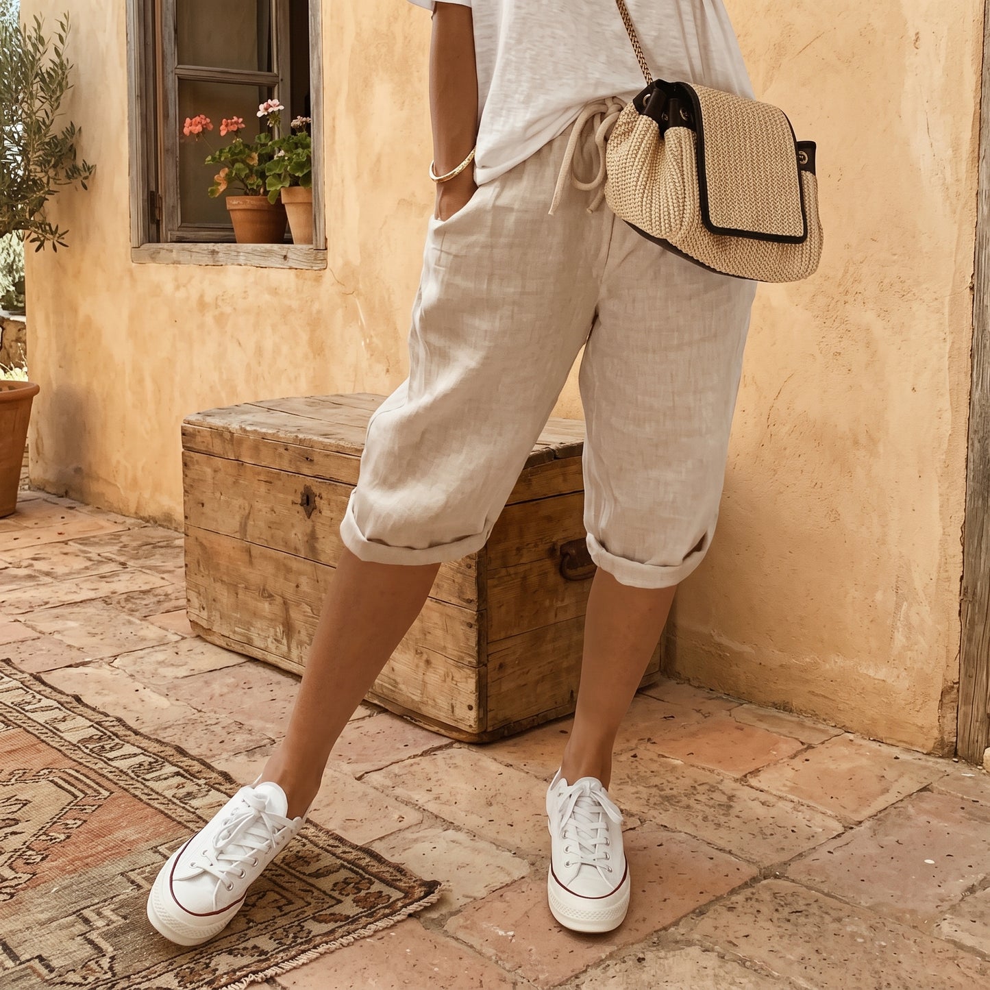 Pantalones casuales Capri para comodidad diaria