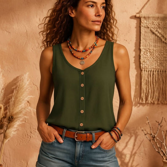 Breezy Summer V Neck Top