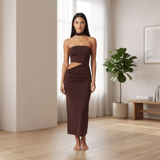 Elegant Halter Neck Party Dress