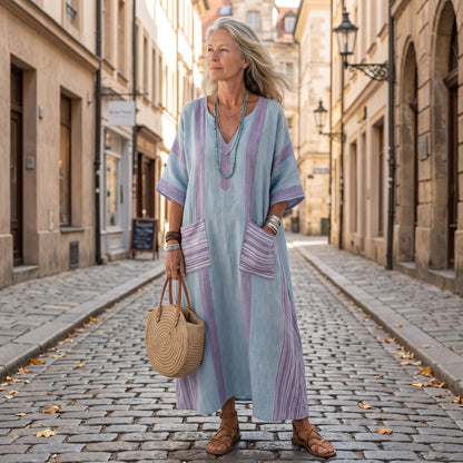 Flowing Pocket Midi Casual Dress