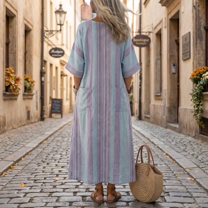 Flowing Pocket Midi Casual Dress