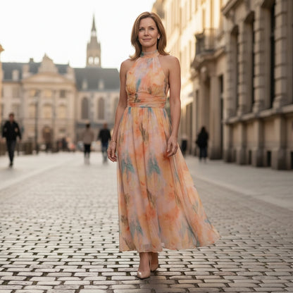 Sleeveless Cut Floral Midi Dress