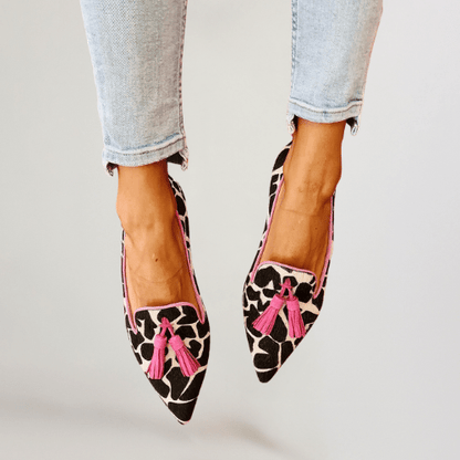 Pointed Toe Metal Detail Slip-On Loafers