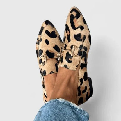 Pointed Toe Metal Detail Slip-On Loafers
