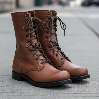 Lace-Up Combat Ankle Boots