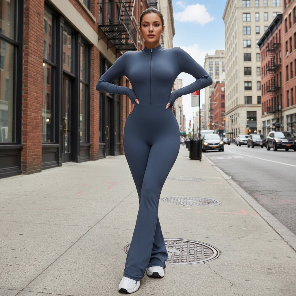 Active Zip Jumpsuit for Yoga and Daily Wear
