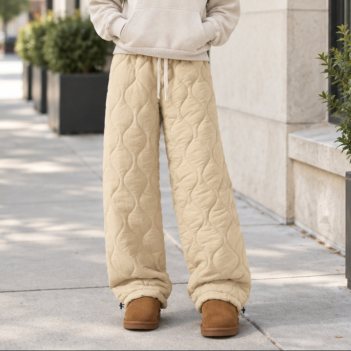 Relaxed Winter Trousers with Warm Plush Lining