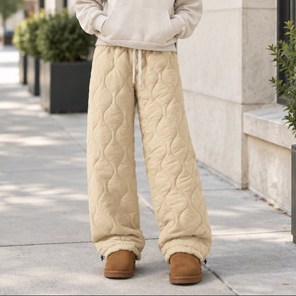 Relaxed Winter Trousers with Warm Plush Lining